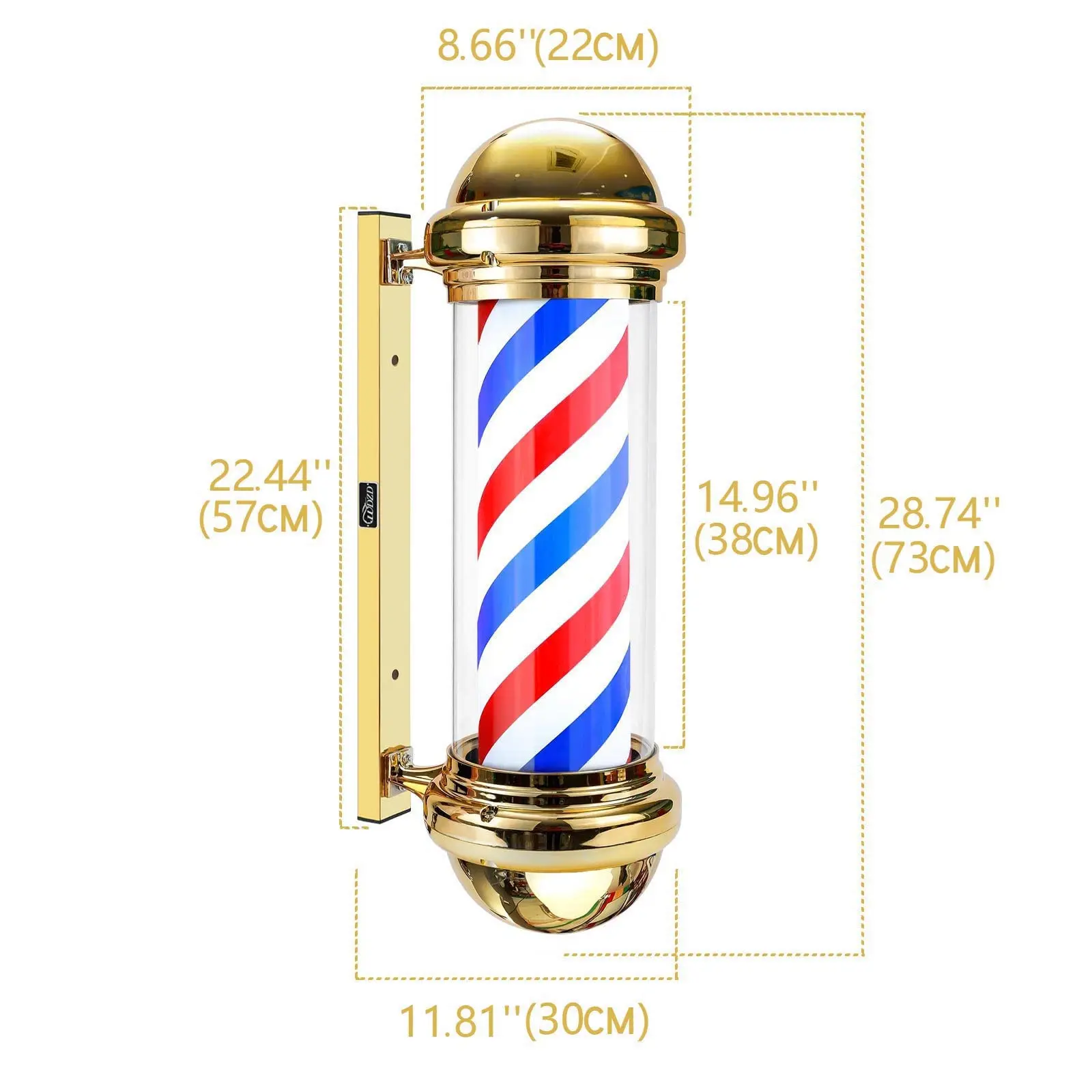 Barbershop Pole Light Hair Salon Open Sign Barber Shop Strisce Led Rotanti Impermeabile Risparmia Energia Montaggio A Parete Luce 2023