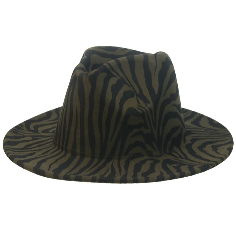 fedora hat women men caps zebra pattern print casual vintage winter hats designed outdoor luxury hats for men sombreros de mujer wool fedora hat Fedoras