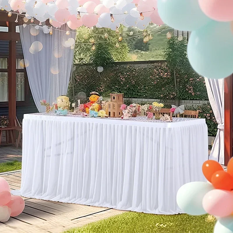 Rectangular Tulle Tablecloth for Party Decoration, Table Skirt, Birthday Cloth, Wedding and Home Accessories, Sweet
