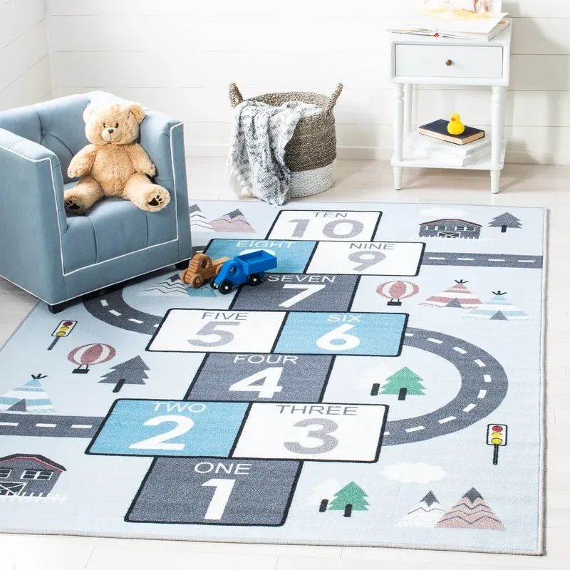 Animal Safari Washable Rug Kids Area Rug for Nursery Playroom Kid Room Carpet Stain Resistant Floor Mat Non-Slip Mat Living Room 3