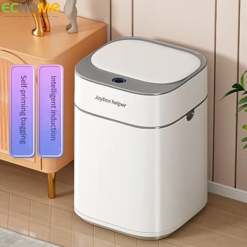 Echome 15L Intelligent Trash Can New Type Automatic Induction Electric Automatic Adsorption Bag with Cover In Domestic Bathroom