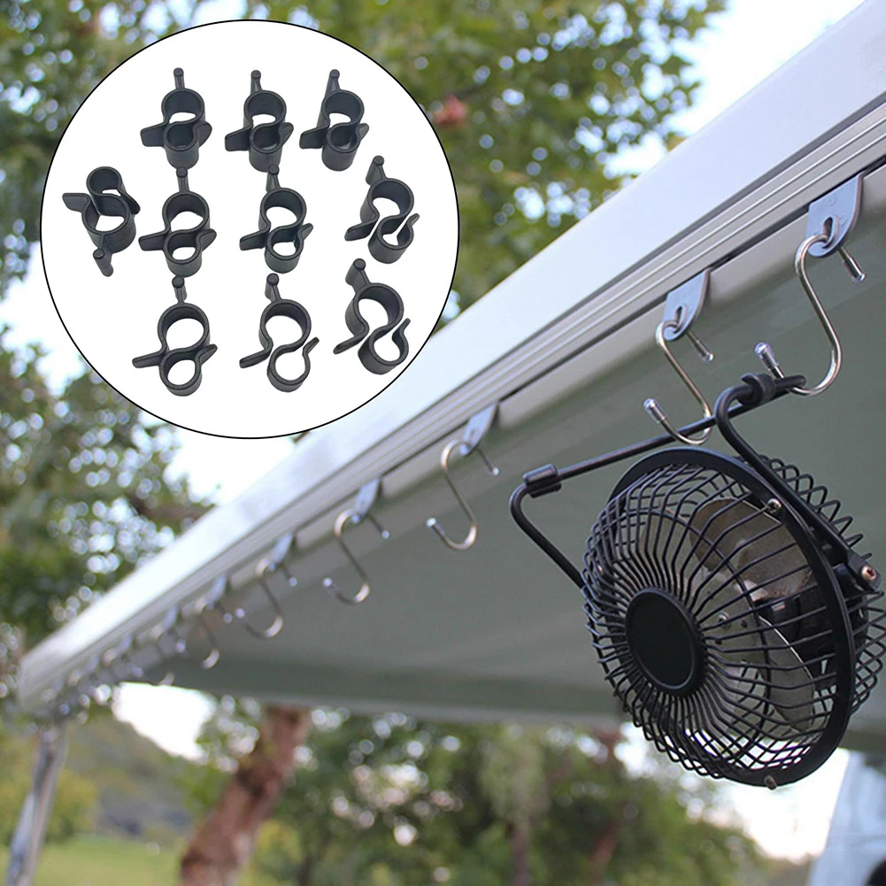 5Pcs Camping Awning Hooks Clips RV Tent Hangers Light Hanger Rounded RV