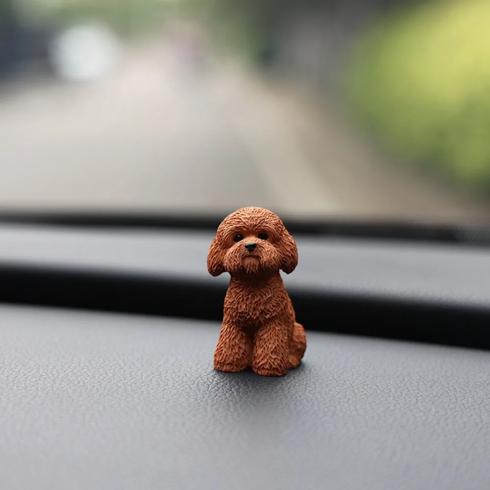 Poodle Dog Figurine Resin Craft – Mini Ornament Kawaii Desktop Decoration