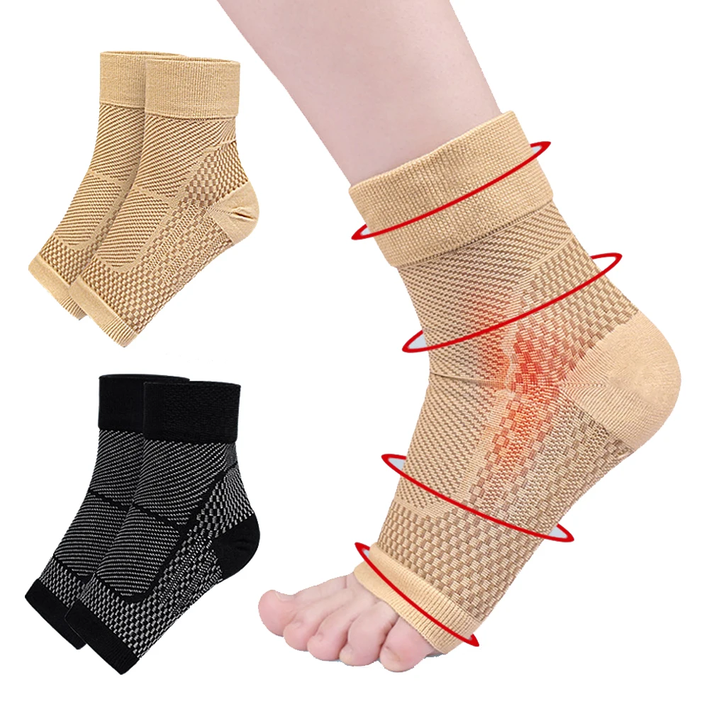 2Pcs Plantar Fasciitis Socks Ankle Brace Compression Support Sleeves & Arch Support Foot Compression Sleeves Achilles Tendoniti