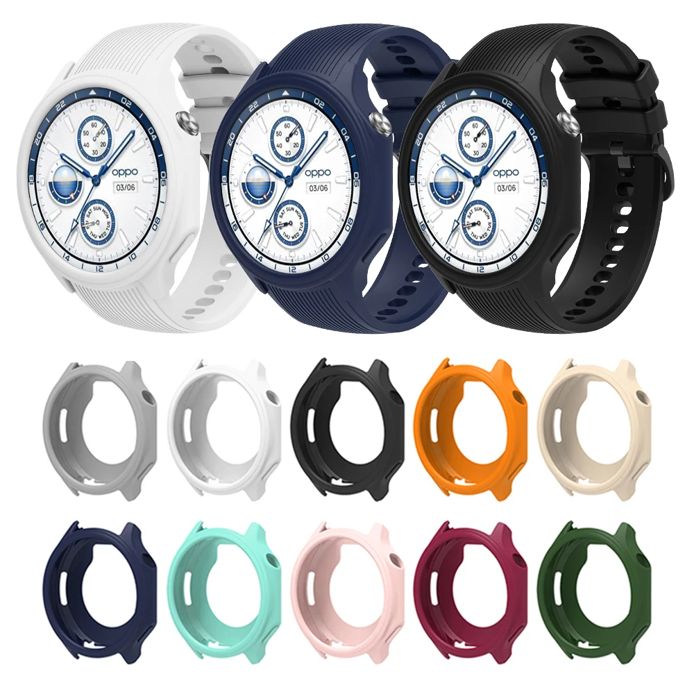 Silicone Protective Case with Strap for Smart Watches - Soft Protector Shell