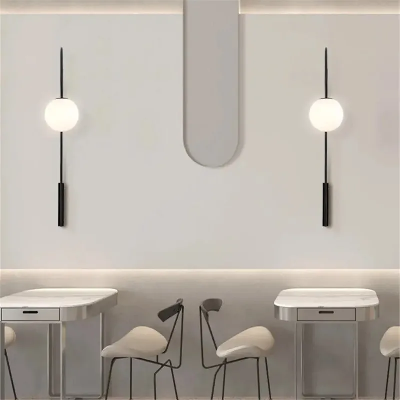 Ozz Wall Lamp Minimalist Long Rod Fishing wall Lamp Creative Background dining lamp Dining Room Living Room Restaurant Arc Light 4