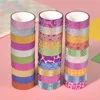 10Rolls Random Color Glitter Stickers Paper Adhesive Tapes DIY Decorative Label Craft Stickers For Office School Gift Packing 3
