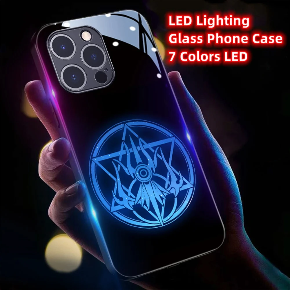 

Lucky Magic Formation Pattern LED Light Up Glowing Luminous Phone Case For Samsung S24 S23 S22 S21 S20 FE Note 20 Plus Ultra