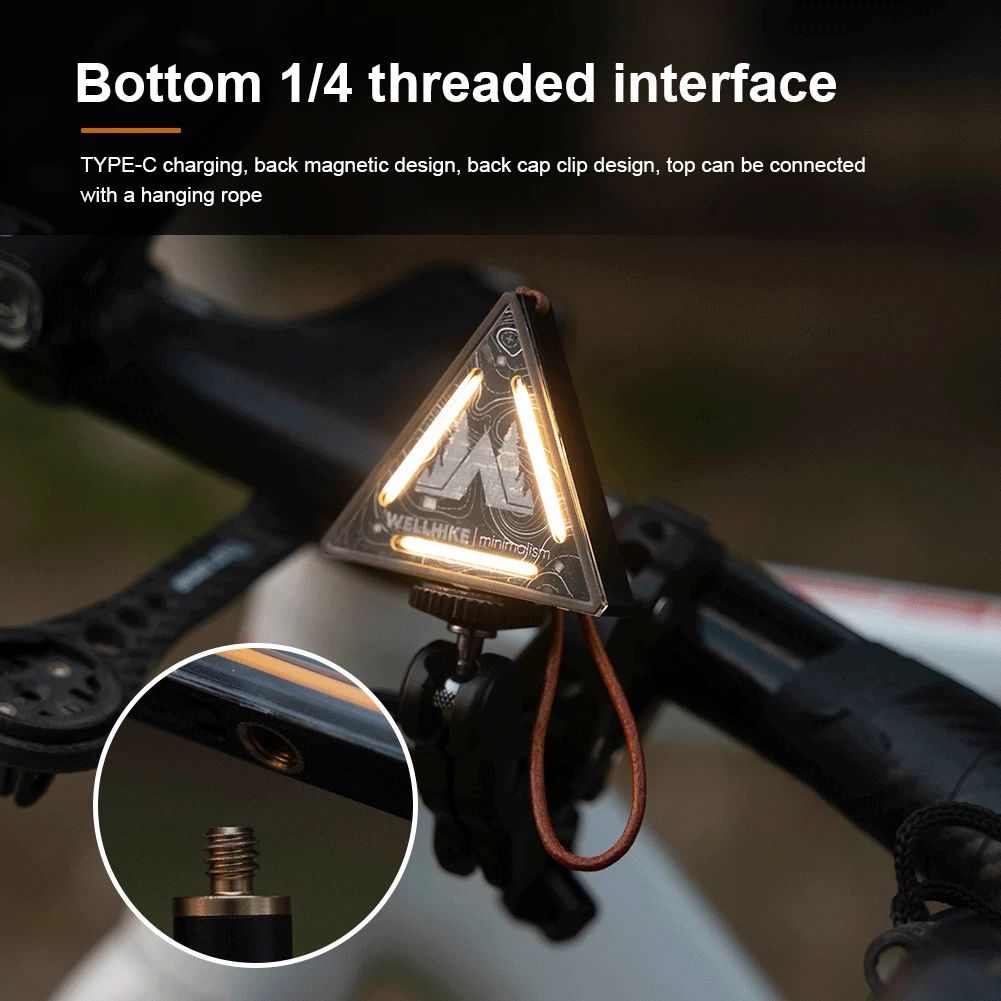 LED Outdoor Mini Direction Light with 4 Lighting Modes Type-C Charging Night Riding Warning Light for Hiking Fishing