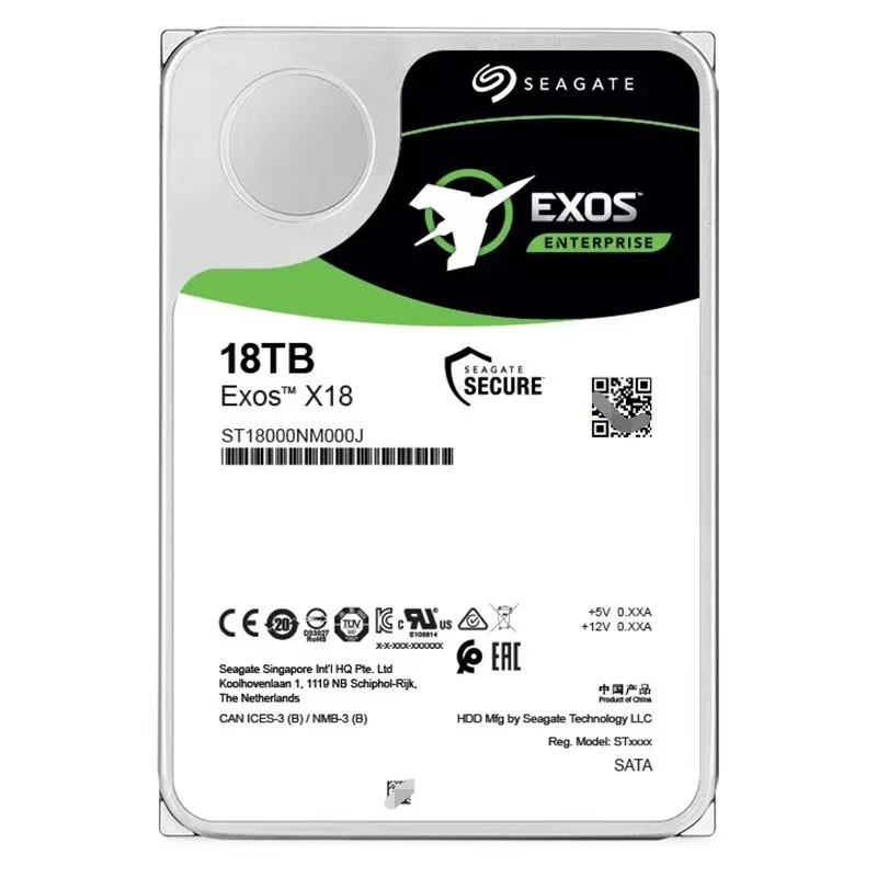 NEW Seagate 18TB HDD Exos X18 ST18000NM000J 7200 RPM SATA 6Gb/s 256MB Cache 3.5-Inch 18T Enterprise Server PC Hard Disk Drive