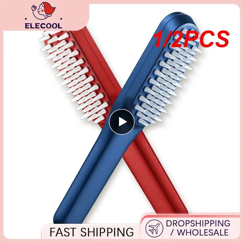 

1/2PCS Electric Massage Comb Red Blue Light Therapy Negative Ion Head Massager Deep Scalp Massager for Hair GrowthHair Brushes