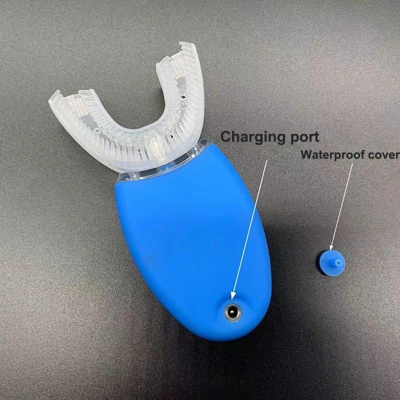 360 Degrees Automatic Sonic Electric Toothbrush for Adults Intelligent U Shaped Tooth Brushes USB Charging Blue Light Waterproof 6