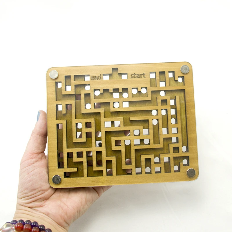 Labyrinthe en bois 3D à deux couches, casse-tête, jouets pour enfants