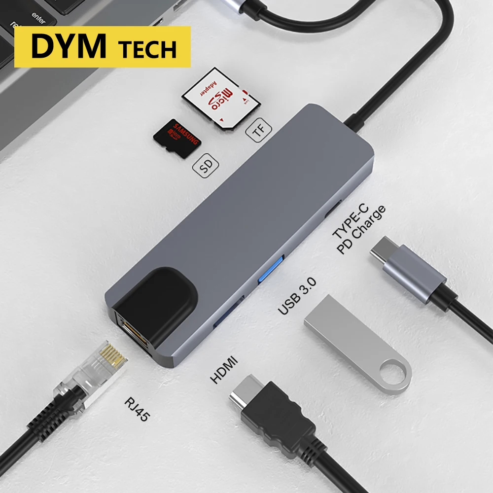 

Разветвитель USB C Hdmi 6 в 1, 3,0 дюйма, с несколькими USB-портами