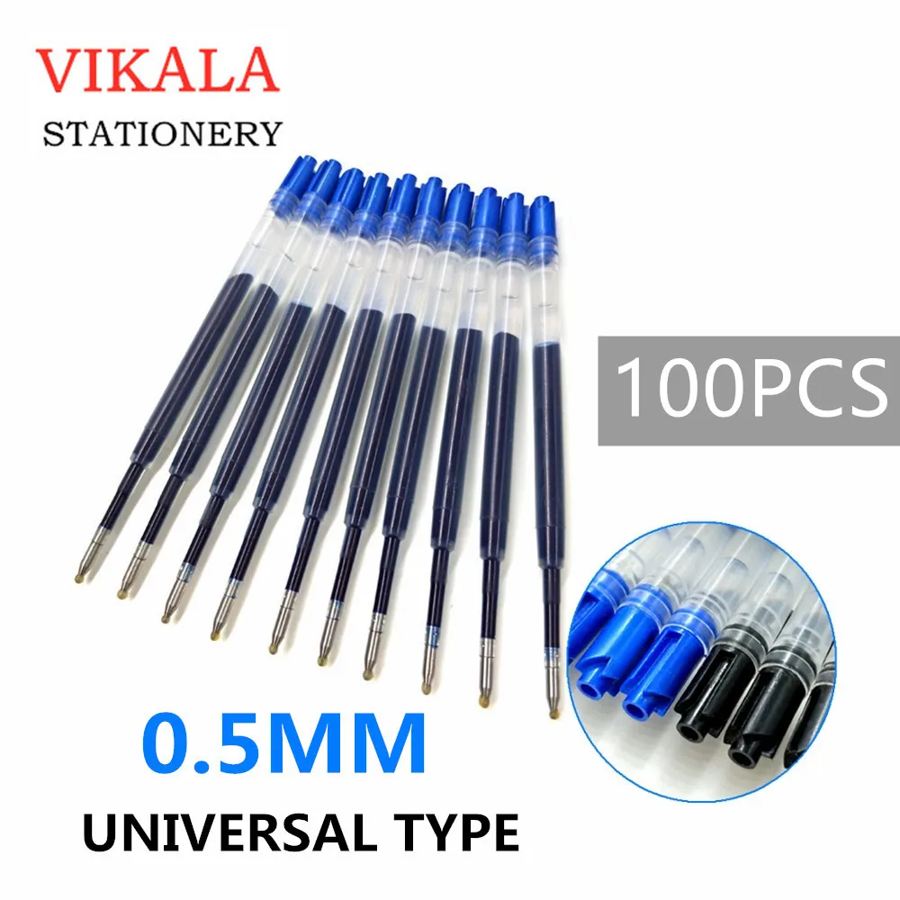 

100pcs 424 black blue ink gel pen refill L98mm Recharge replacement for Metal ballpoint pen Neutral refills office school supply