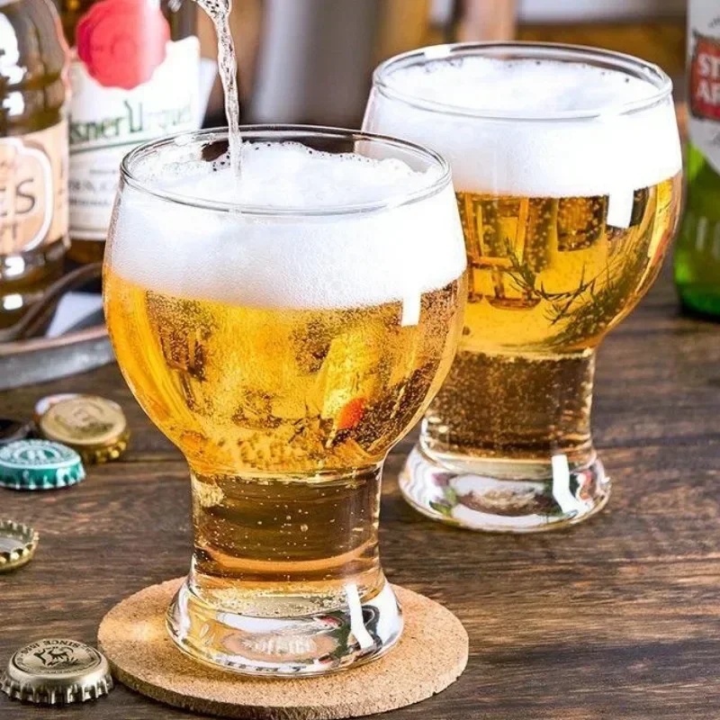 455ml Beer Cup Household Belly Draft Glasses Drinks Cups Craft Brewing Creative Cups Large Capacity Transparent Glass Drinkware glass cup