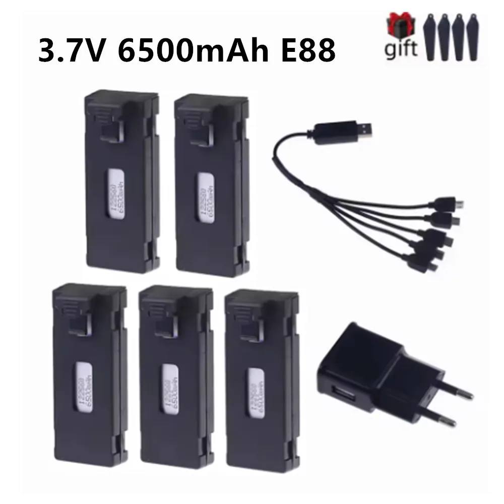 ตัวเลือกสินค้า แบตเตอรี่โดรน RC 3.7V 5000mAh สำหรับ E88 E99 P1 K3 P10 A13 S98 E525