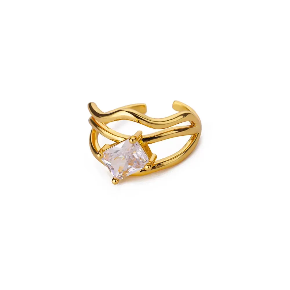 Wedding Zircon Open Rings Women Waterproof Opening Stainless Steel Multi-Layer Ring New Fashion Couple Jewelry Anillos Gift wedding rings,stainless steel ring,couples rings