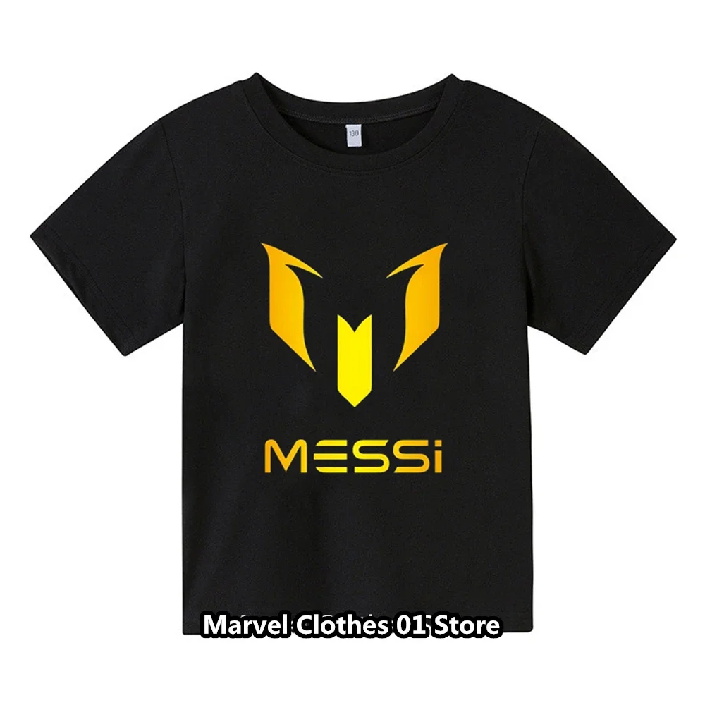 

Messi Tshirt Kids Boys clothing children's summer casual short-sleeved personalized T-shirt black tops for boys and girls