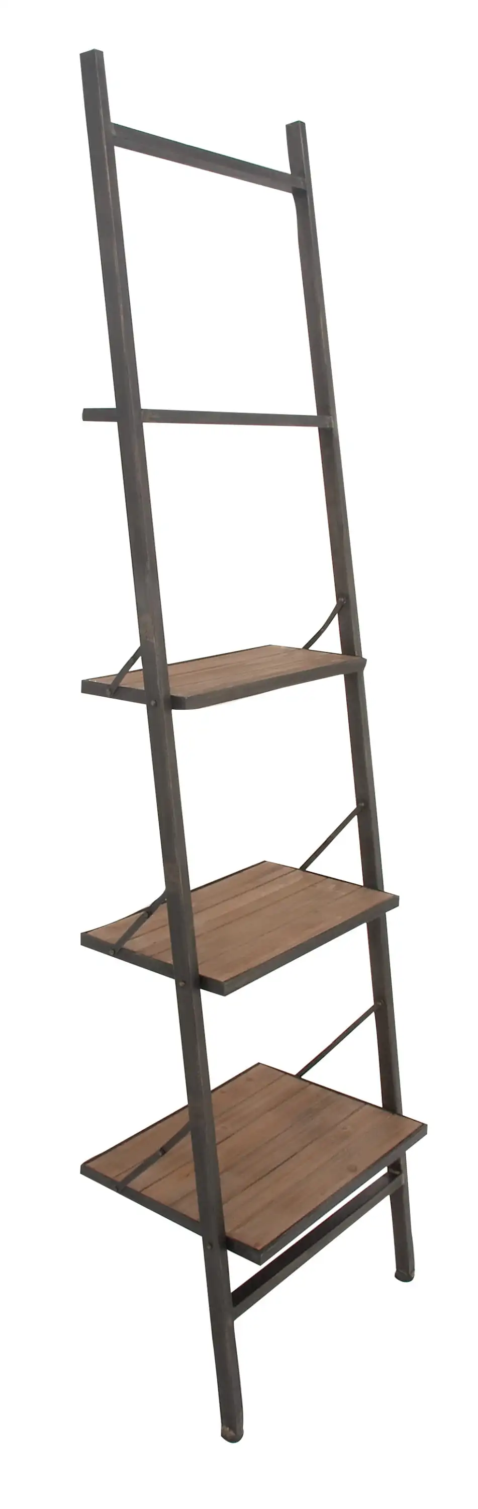 

DecMode 20" x 77" Brown Wood 4-Tier Shelving Unit, 1-Piece