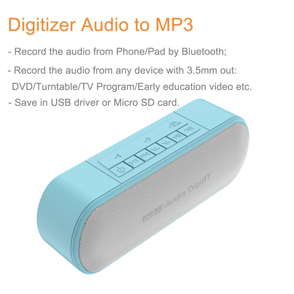 Миниатюрный автомобильный Bluetooth-динамик телефонная Аудиозапись на USB-накопитель