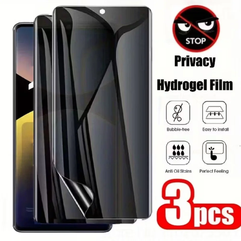 3-Piece Privacy Hydrogel Anti-Spy Screen Protector Set