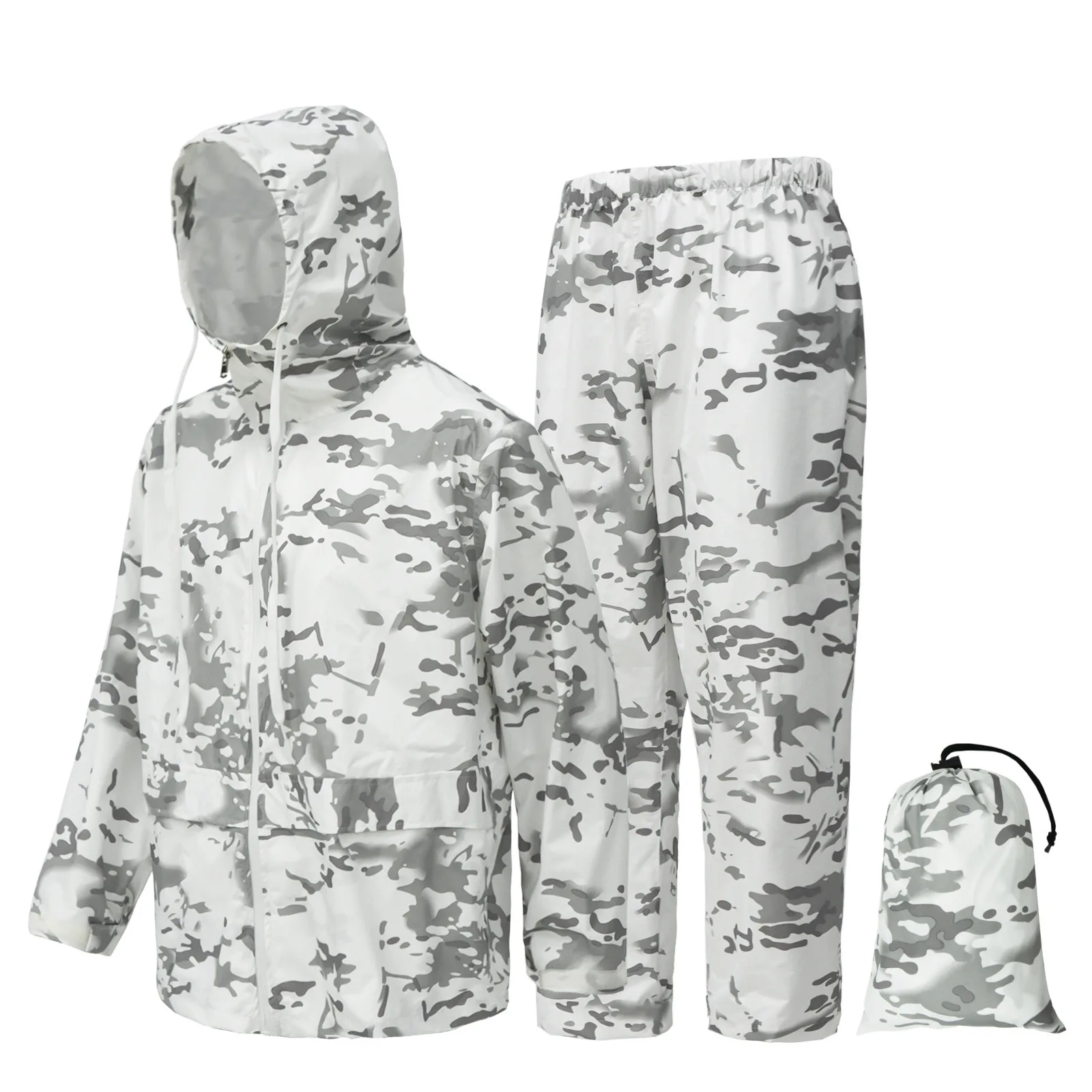 Waterproof Camouflage Folding Raincoat Set Portable Travel Rain Suit Hunting Poncho for Fishing Motorcycle Storm Jacket raincoat poncho
