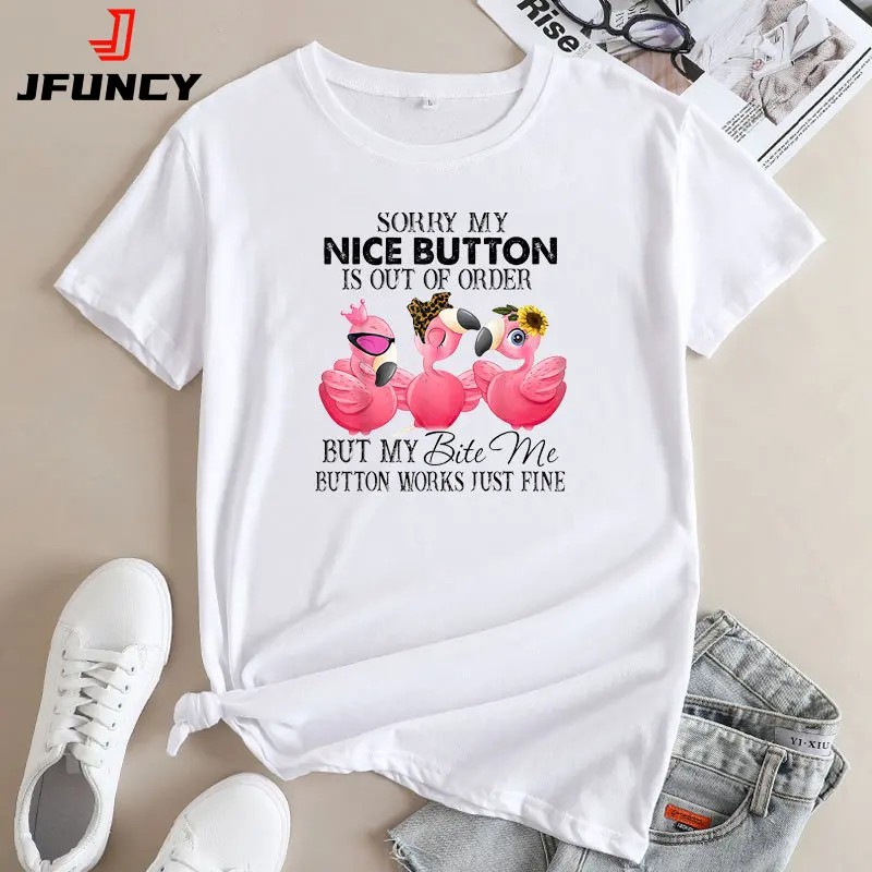 

JFUNCY Summer Women's T-shirt Women Tops Woman Short Sleeve Tees 2023 Cotton Tshirt Oversized Graphic T Shirts Female Clothing