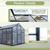 6x12 FTGreenhouse for Outdoors, with Lockable Door and Adjustable Roof Vent, Outdoors Greenhouse 4