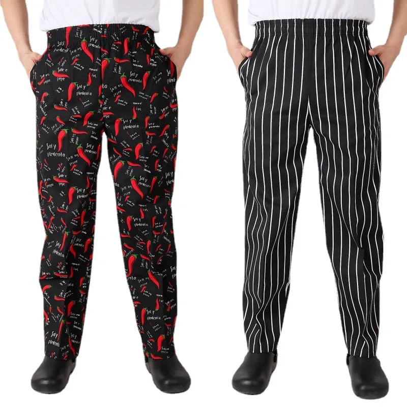hotel waiter work pants chef full elastic pants Chef kitchen overalls