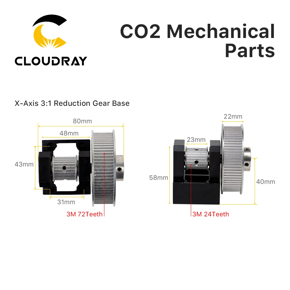 CO2 Laser Mechanical Parts Metal Components DIY CO2 Laser Engraving Cutting Machine Cloudray E Series laser machine spare parts