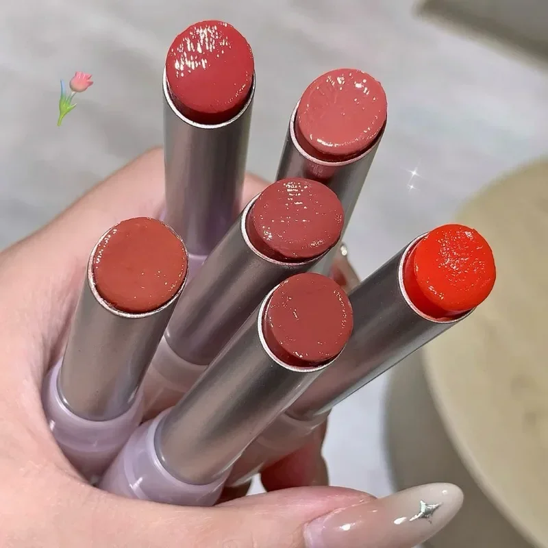Red Heart Grapefruit Lipstick Water Glossy Peach Jelly Lip Gloss Lasting Moisturizing Lipstick Easy To Color Waterproof Lip Tint
