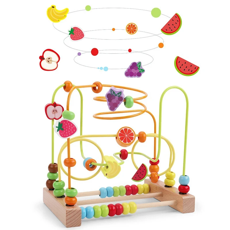 Montessori Maze Circles Around Beads Abacus Math Puzzle Early Learning Educational Wooden Toys For Children Kids1 2 3 Years 4