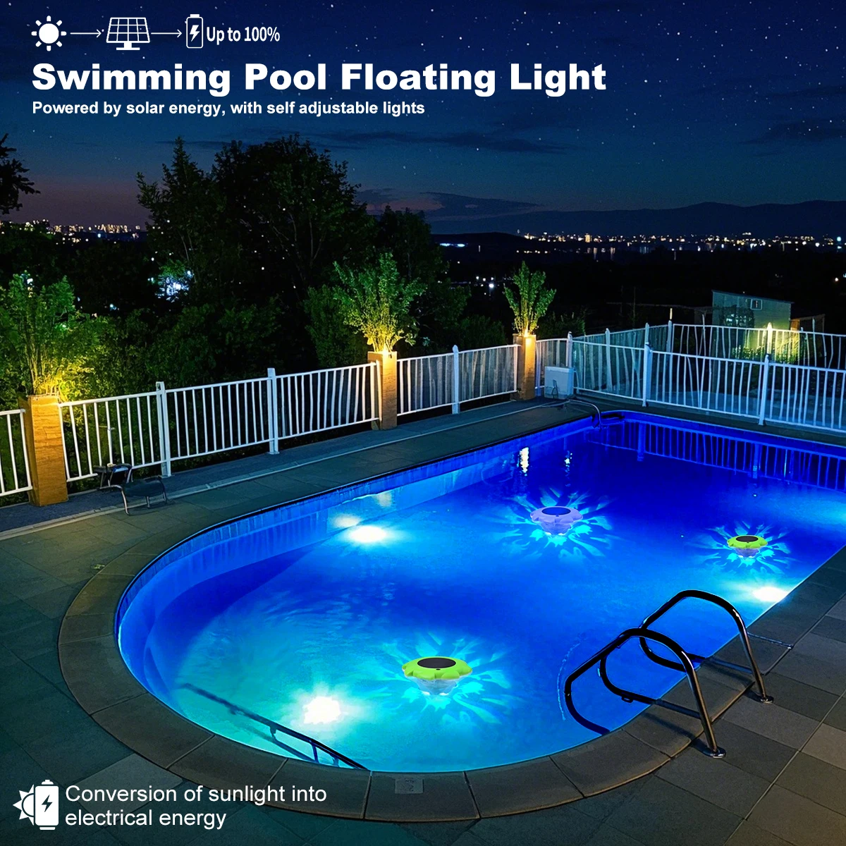 Solar Powered Floating Pool Lights Color Changing LED Lamps for Swimming Pool Pond Garden Party Outdoor Decor