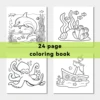Ocean Scene BOLD-EASY Coloring Book for Adults Teens 24 pages Ocean Creatures Doodles Book -Ideal gift for family or friends 6