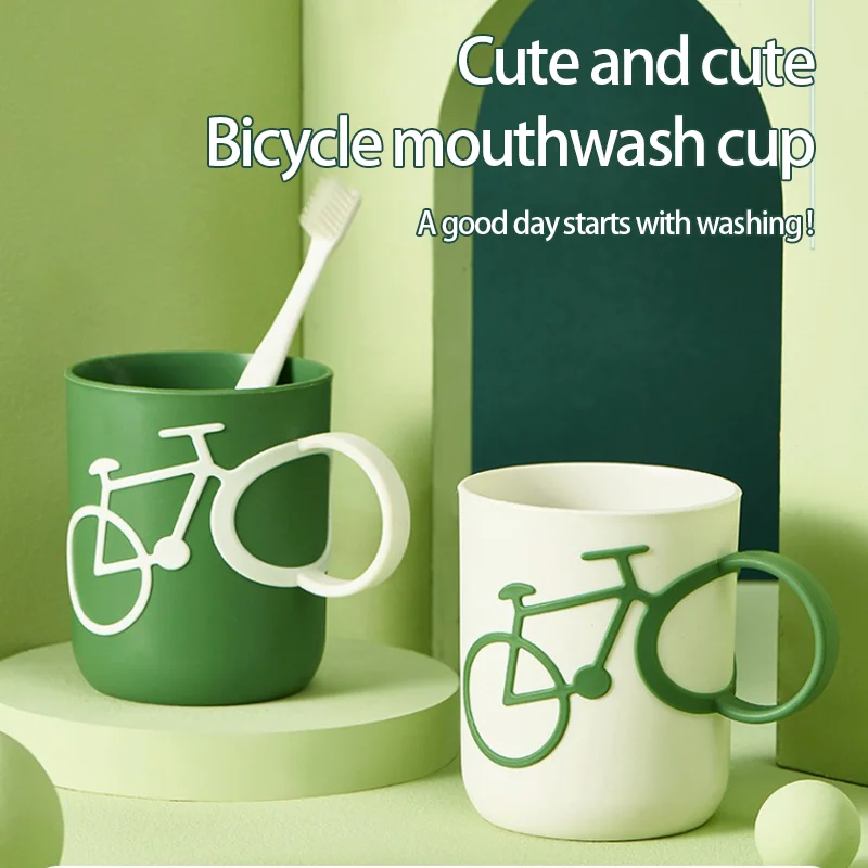 Creative Plastic Cup, Couple Set, Modern Minimalist Design, Durable Toothbrush Holder & Bathroom Organizer_voghion.com