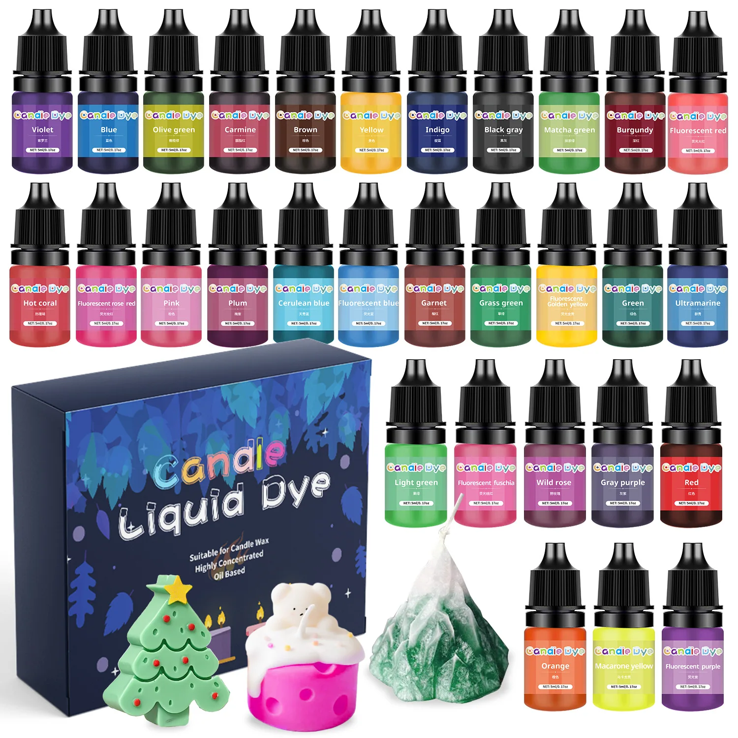 5ml 36color Liquid Candle Dye Colorant DIY Soy Wax Beeswax Aromath Soap Coloring Handmade Crafts Candles Pigment Making Supplies