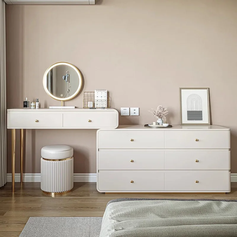 

Drawer Storage Dressing Table Nordic Style Organizer Luxury Modern Dressing Table Woman Solid Wood Toaletka Furniture Makeup