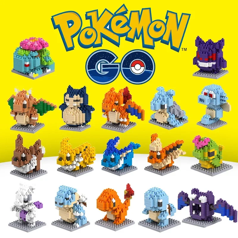 

Cartoon Pokemon Building Blocks Animal Model Assembled Poke Ball Pikachu Mini Action Figures Educational Game Toys Kid Gift
