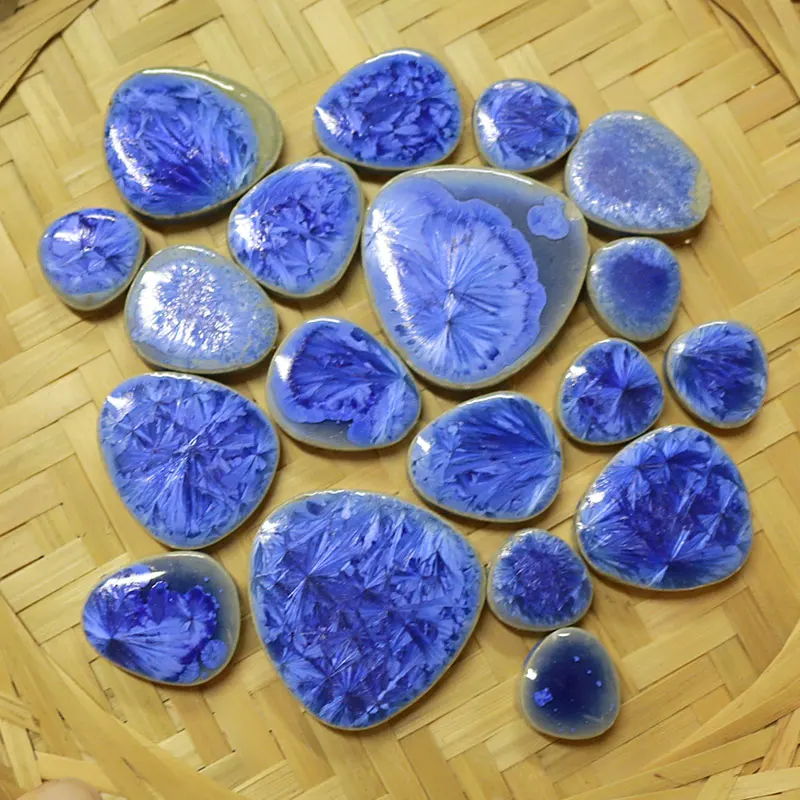 Glass Mosaic Tiles DIY Mosaic Supplies 100g Oval Ceramic Mosaic Tiles Multi Color Mosaic Piece DIY Making Stones for Craft Hobby Arts Home Wall Decoration