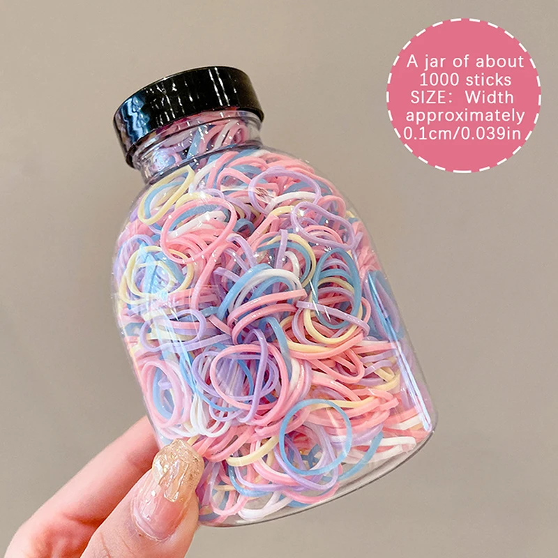 

1000 шт. красочная одноразовая резинка для девочек, эластичные повязки для волос, повязка на голову, детские повязки для конского хвоста, Детские аксессуары для волос