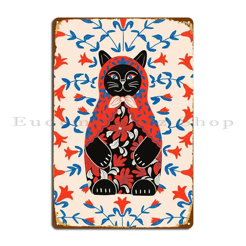 

Металлический знак Catrioshka, создание настенной таблички, украшение на заказ, дизайнерский оловянный знак, плакат