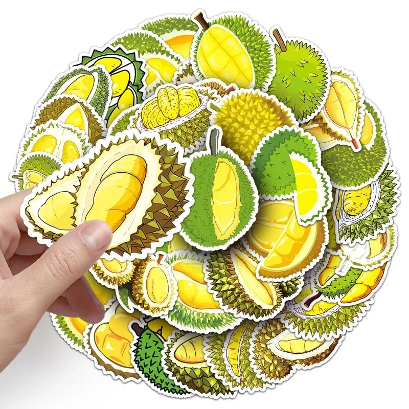 

10/50Pcs Cartoon Green Yellow Durian Fruit Children's Decorative Laptop Water Cup Luggage Skateboard Waterproof Kids Stickers