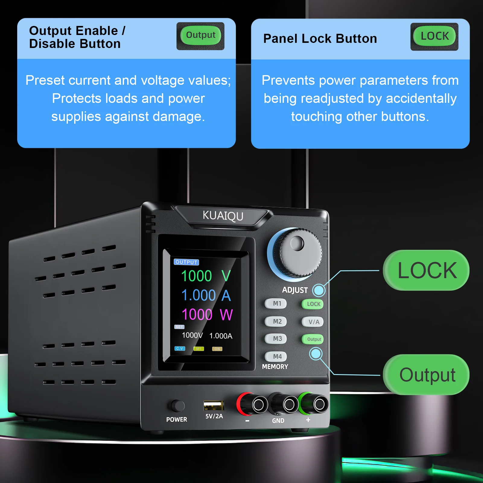 KUAIQU RS232/USB Fonte de alimentação DC programável ajustável 1000V 400V 300V 200V 600V1A 30V 10A Armazenamento de memória, saída, software PC - Imagem 2