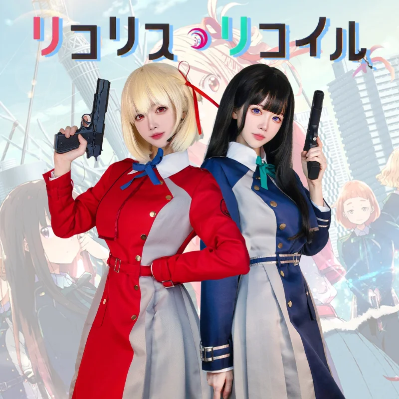 

Halloween Lycoris Recoil Anime Game Chisato Nishikigi Takina Inoue Full Set Cosplay Anime Game Costume Party Performance