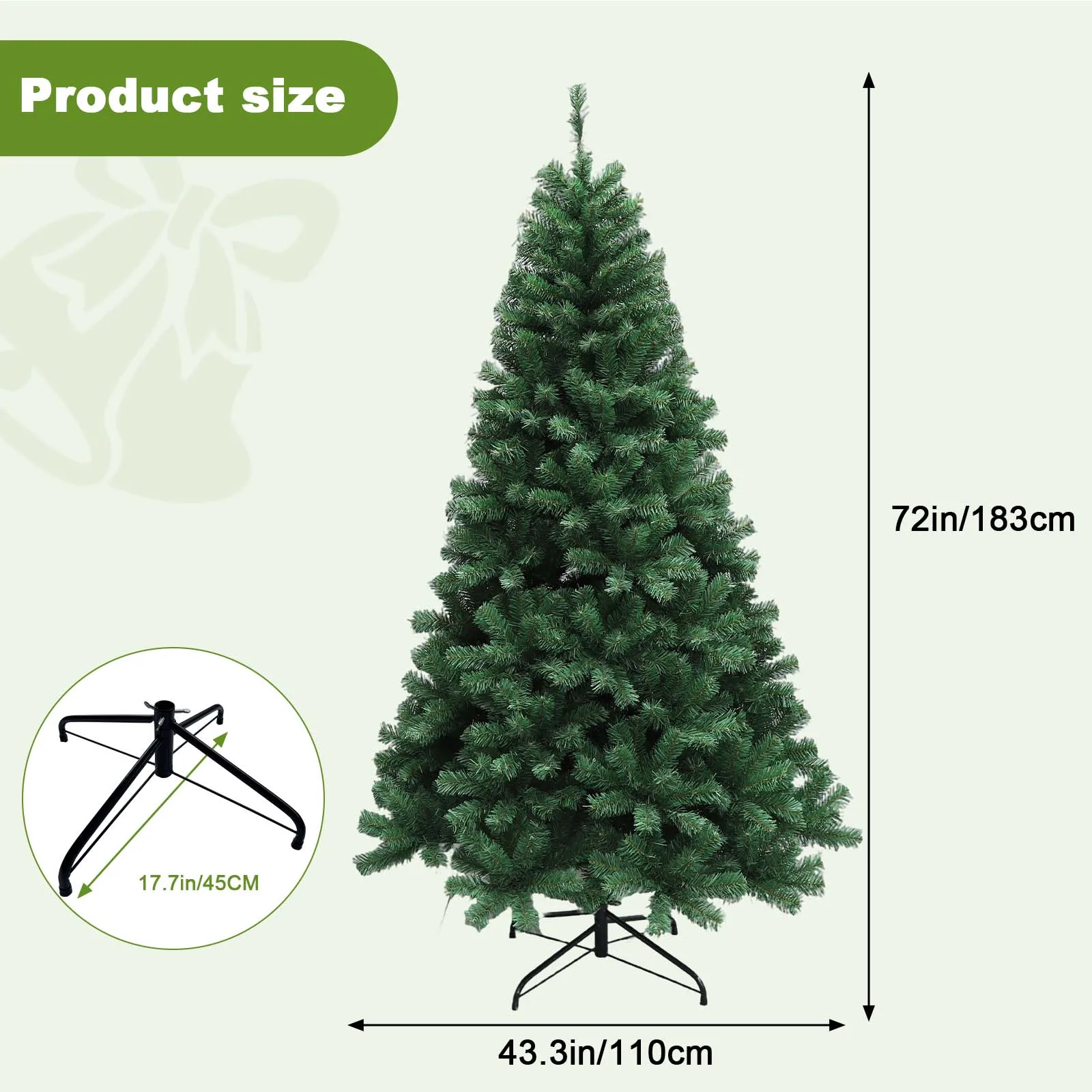 6–7ft Pre-Lit Artificial Christmas Tree with LED Lights – 8 Lighting Modes, Hinged Branch Design for Easy Setup