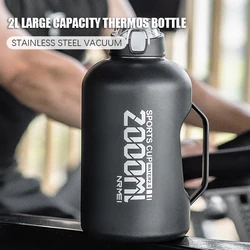 Insulated Water Bottle Stainless Steel Double Wall Vacuum Sport Water Bottle with Straw and Handle