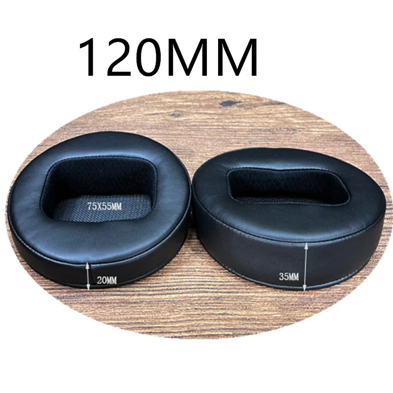 Soft Memory Foam Round Ear Pads para Sony Headphones Angled Protein Leather Earpads Tamanho 100 mm 105 mm 110 mm 115 mm 120 mm K550 - Image 2