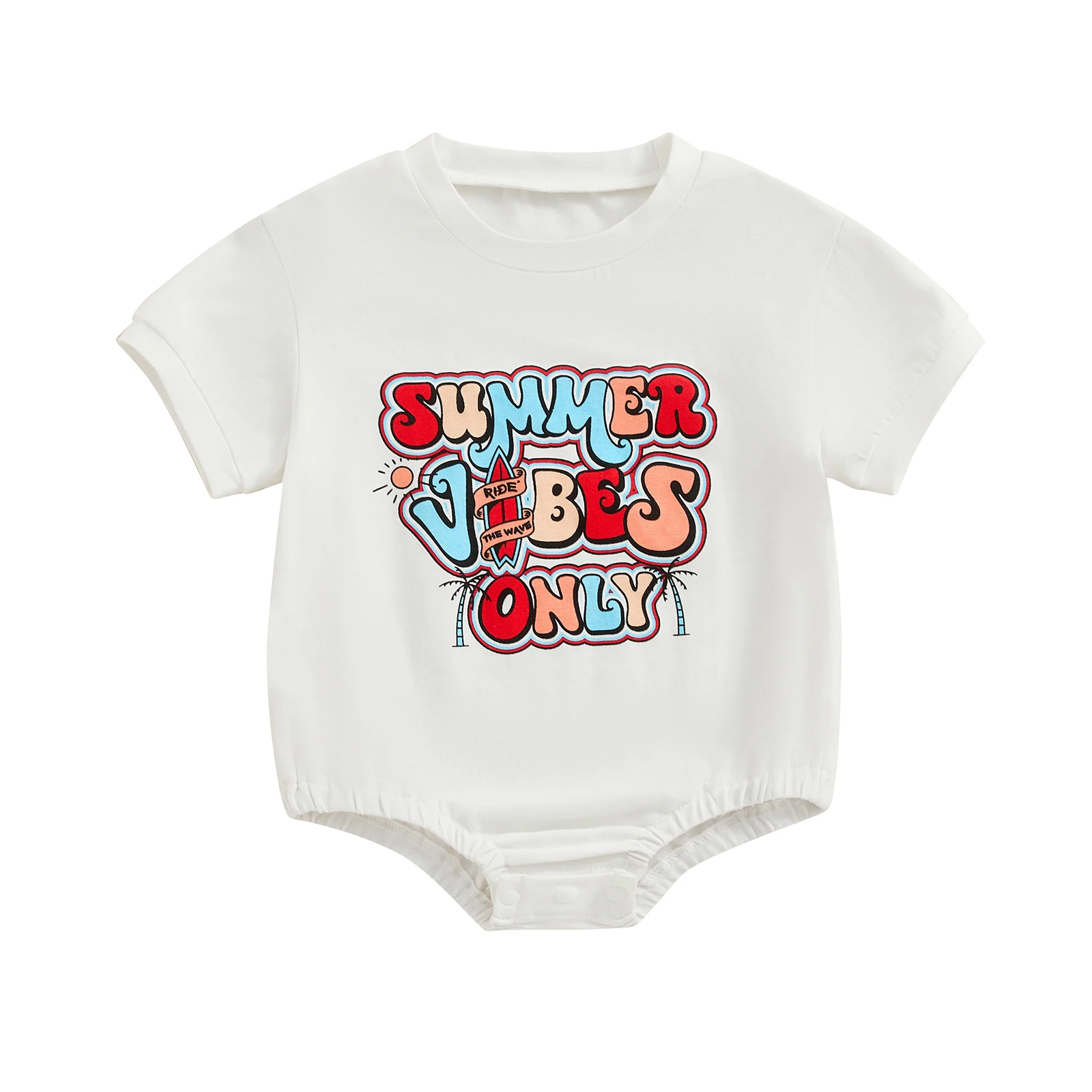 Baby Girls Boys Romper Letter Print Short Sleeve Crew Neck Jumpsuits Summer Casual Clothes Infant Bodysuits