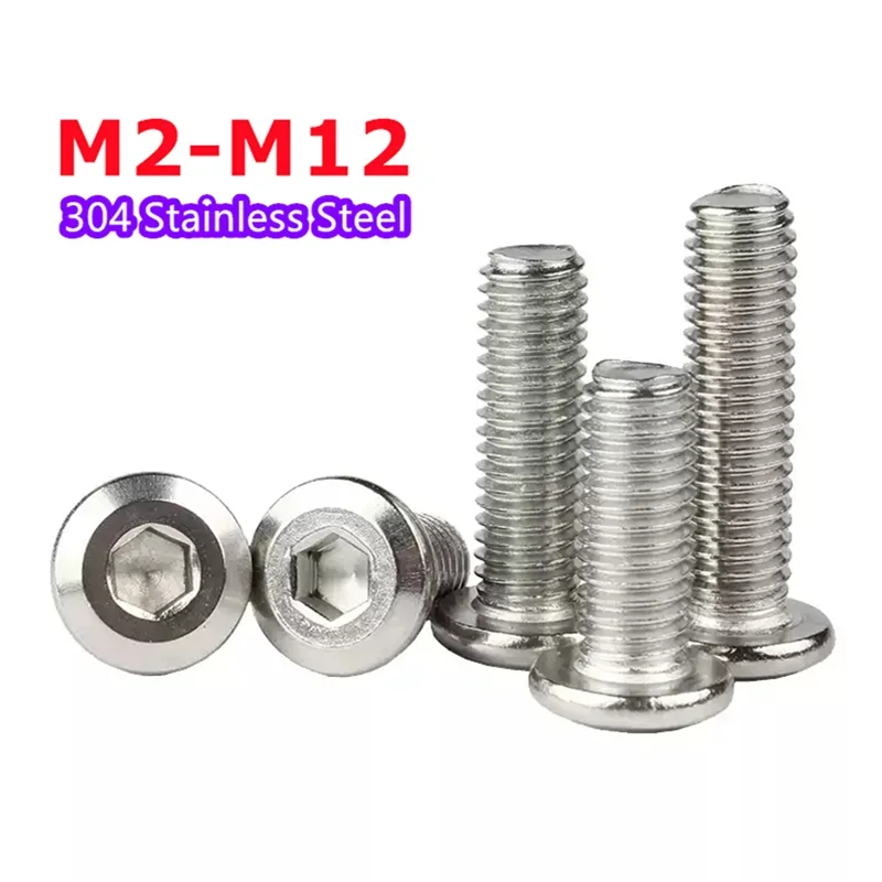 M2 M2.5 M3 M4 M5 M6-M12 304 Stainless Steel Flat Hex Hexagon Large ...